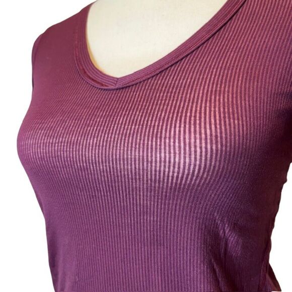Lululemon Karmady Short Sleeve Tonka Stripe Burnout Plum S - Picture 4 of 9